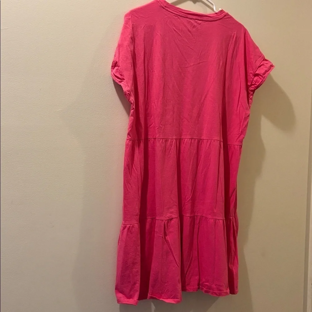 J. Crew Vibrant Pink Dress - women’s XL - 100% cotton - tiered